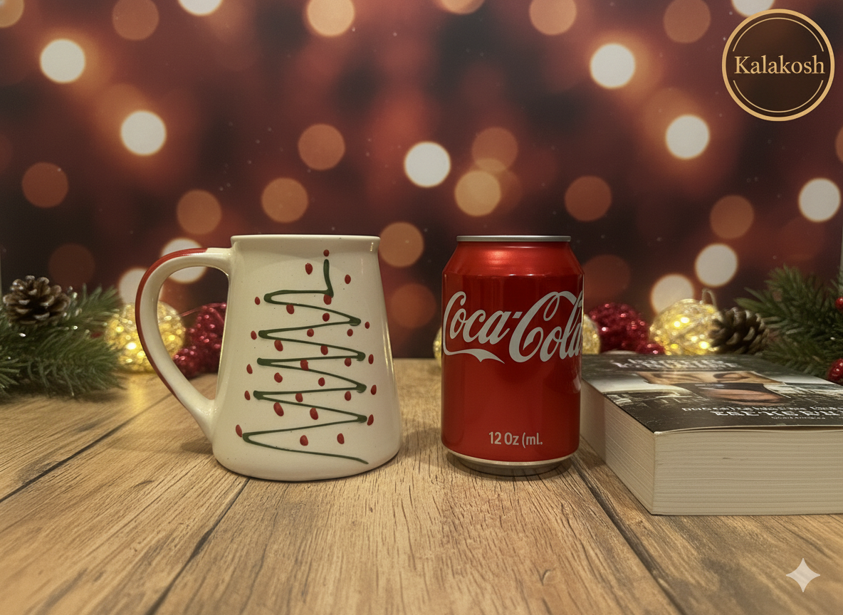 Handcrafted Christmas Tree Ceramic Coffee/Tea Mug for Home Decor, Office Use & Gifting | Premium Clay Cup for Hot & Cold Beverages