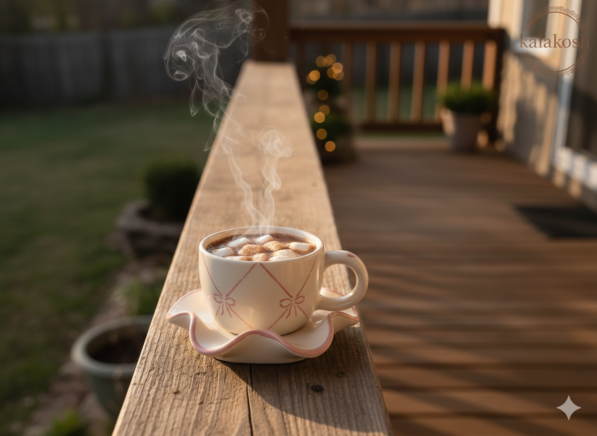 Handcrafted Ceramic Tea Cup and Saucer Set | Home Decor | Coffee Mug Combo for Home & Office Use | Unique Ribbon Design Gifting