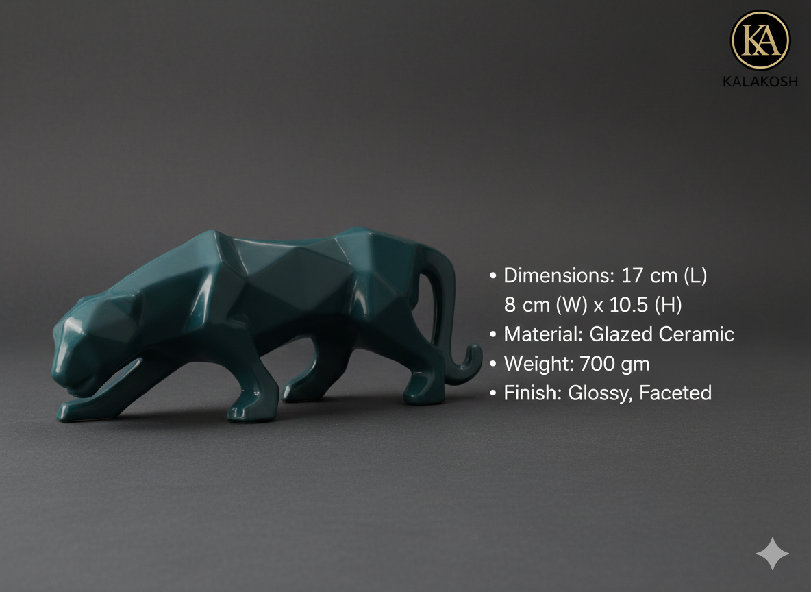 Handcrafted Rustic Ceramic Show Piece | Eco-Friendly Clay Jaguar Vase for Home Décor, Office Décor