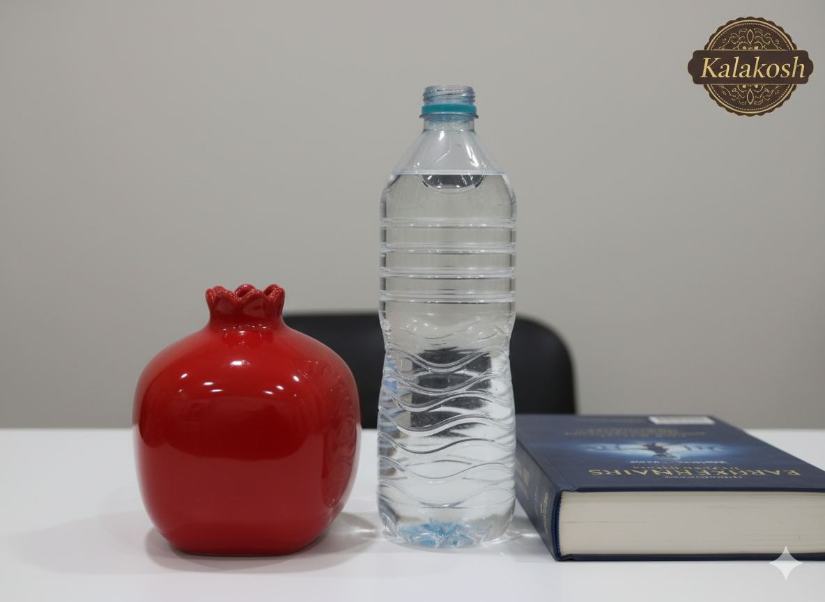 Premium Red Pomegranate Home Decor Vase | Glossy Ceramic Decorative Showpiece for Home Use, Office, Living Room Tabletop | Unique Gifting