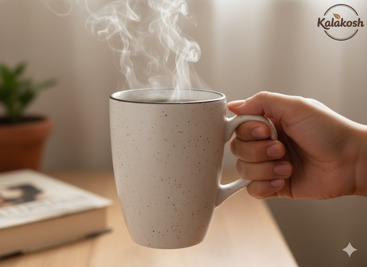 Handcrafted Rustic Ceramic Mugs Set of 2 | Eco-Friendly Clay Mugs for Coffee Tea Milk | Home & Office Use | Premium Gifting