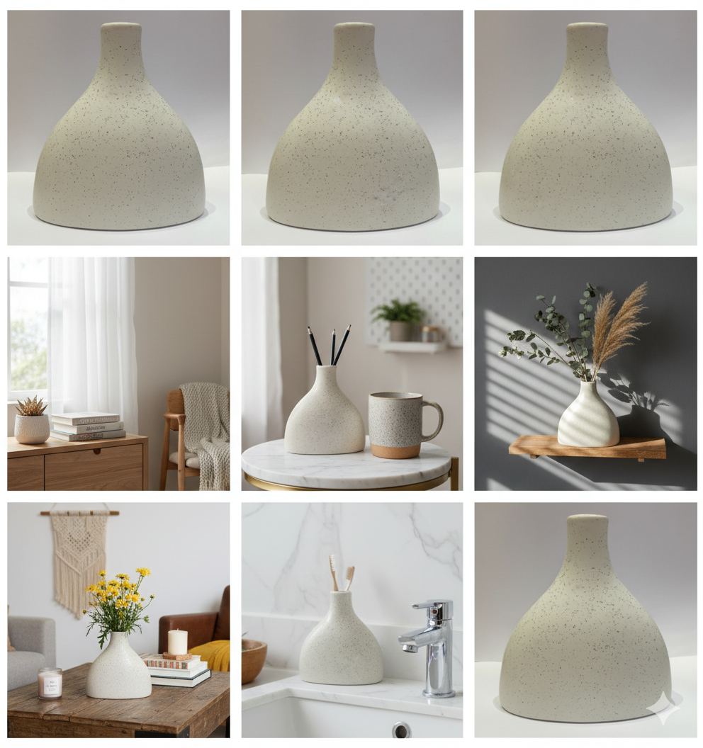 Handcrafted Speckled Ceramic Planter | Eco-Friendly Clay Pot for Home Office Decor | Rustic Indoor Flower Vase & Tabletop Gift