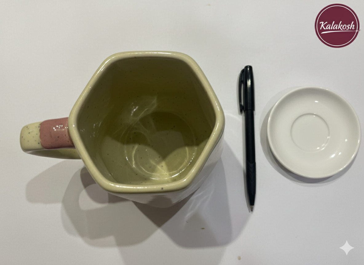 Handcrafted Floral Ceramic Coffee Mug | Home Decor Vase | Office Use Tea Cup | Premium Artisan Glaze for Home Use & Gifting