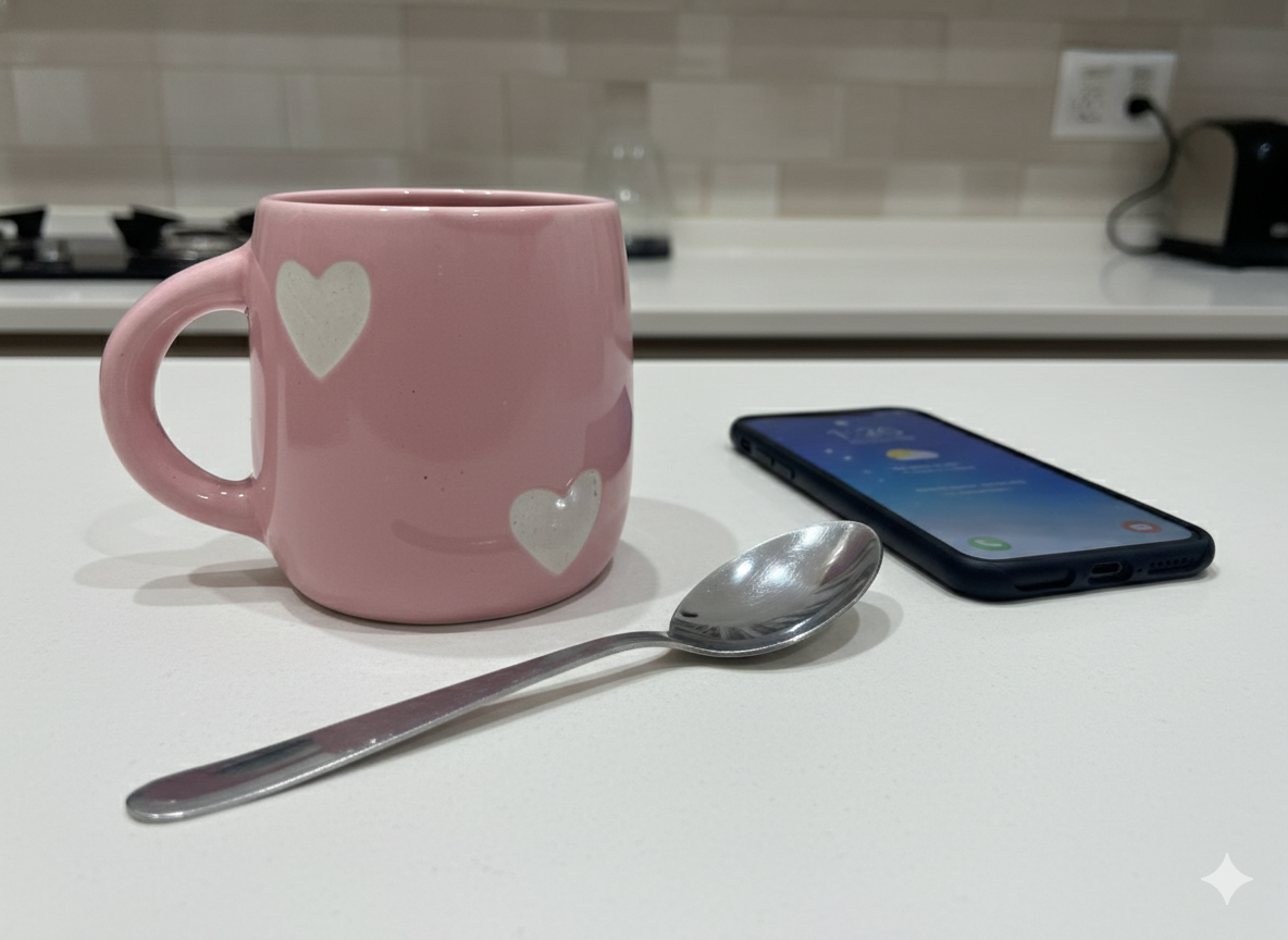 Cute Pink Heart Ceramic Coffee Mug (300ml) | Premium Glossy Tea Cup for Home Decor, Office Use & Gifting | Terracotta Style Home Use Cup