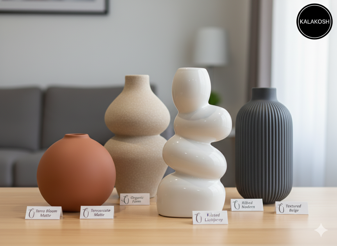 Handcrafted White Ceramic Planter Vase for Home & Office Decor | Artisan Clay Pot | Eco-Friendly Modern Rustic Tabletop Flower Pot | Unique Gifting