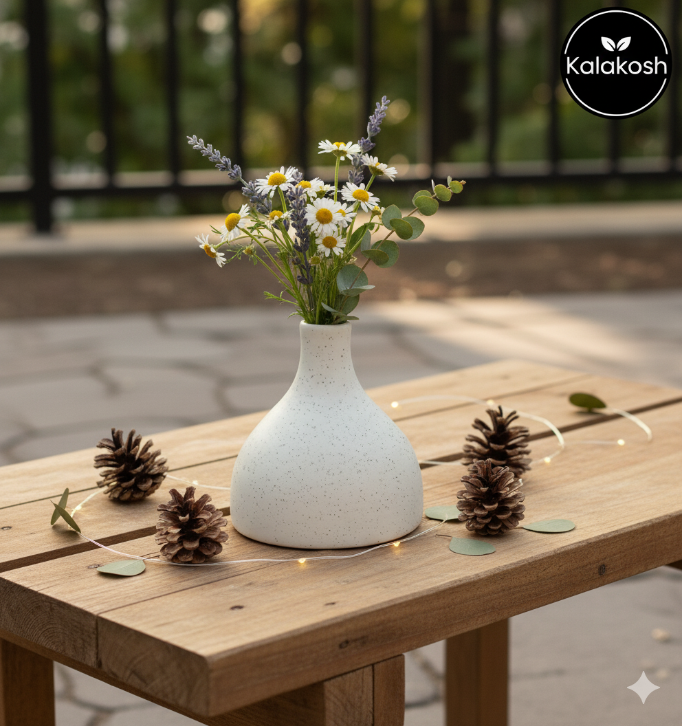 Handcrafted Speckled Ceramic Planter | Eco-Friendly Clay Pot for Home Office Decor | Rustic Indoor Flower Vase & Tabletop Gift