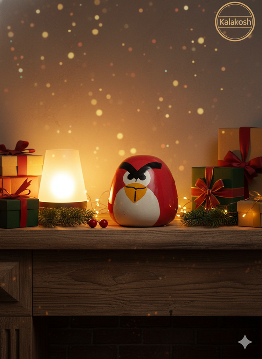 Premium Red Bird Ceramic Money Bank for Kids and Adults - Cute Animal Piggy Bank for Home Decor, Office Desk, and Gifting - Stylish Coin Saving Box for Bedroom & Living Room Decor (Red)