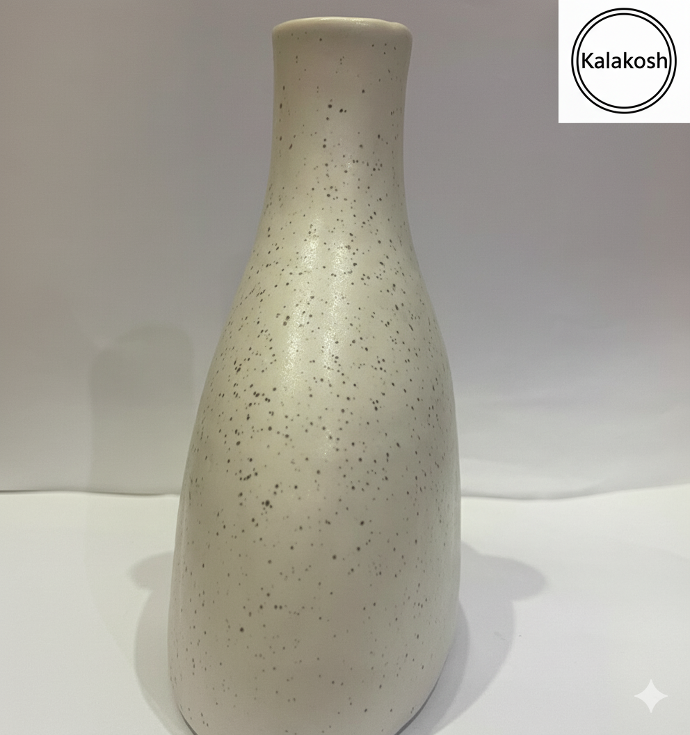 Handcrafted Speckled Ceramic Planter | Eco-Friendly Clay Pot for Home Office Decor | Rustic Indoor Flower Vase & Tabletop Gift