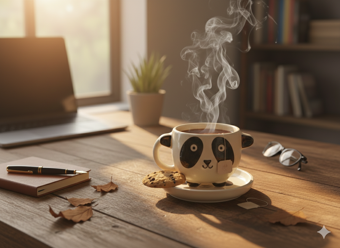 Handcrafted Panda Ceramic Coffee Tea Mug and Coaster Set | Cute Home Decor, Office Use | Unique Gifting