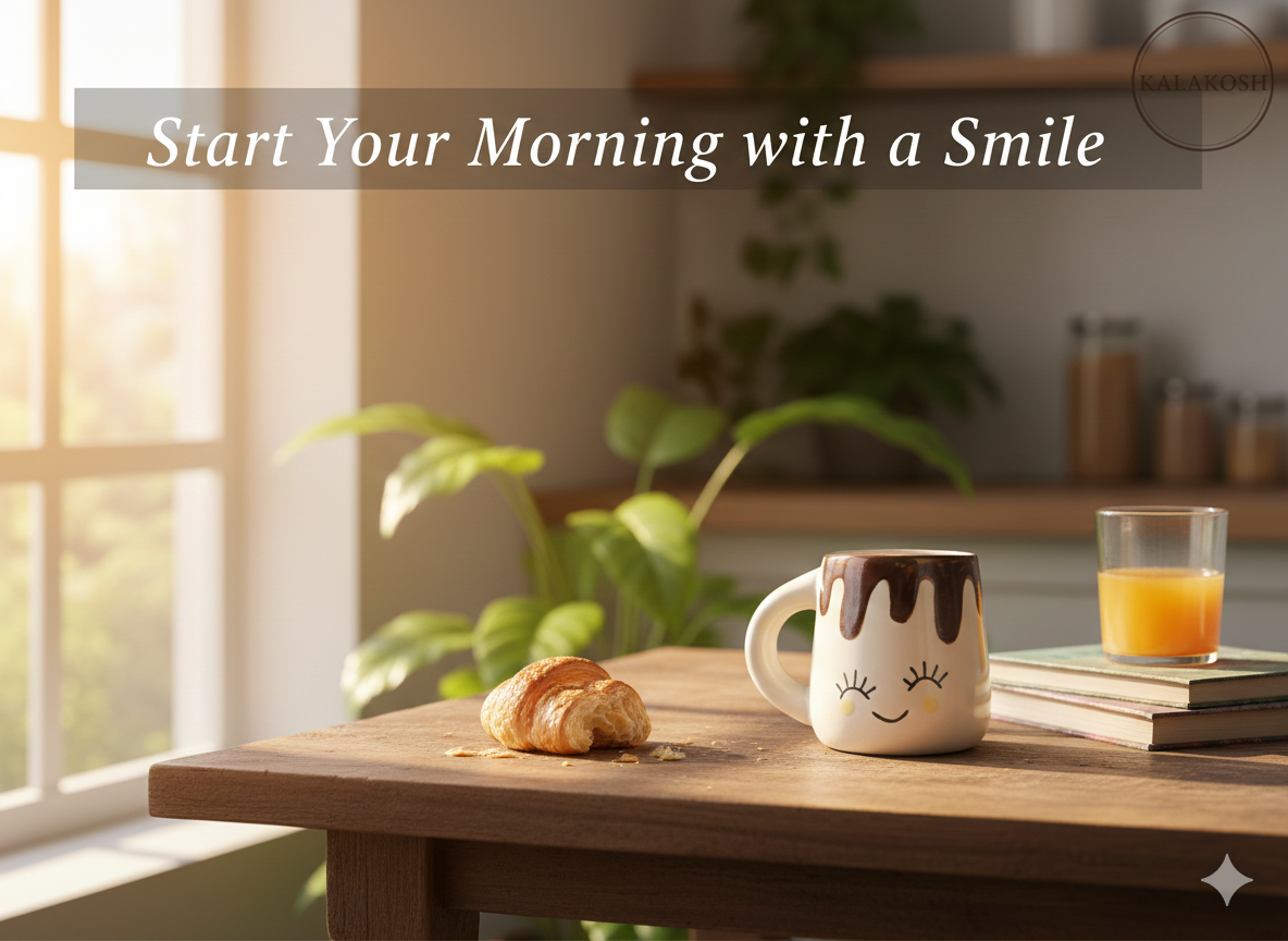 Premium Handcrafted Ceramic Coffee Mug with Cute Smiling Face Design & Drip Glaze Finish | 350ml Tea Cup for Home Decor, Office Use & Gifting | Elegant Home Decor Vase & Kitchen Accessory