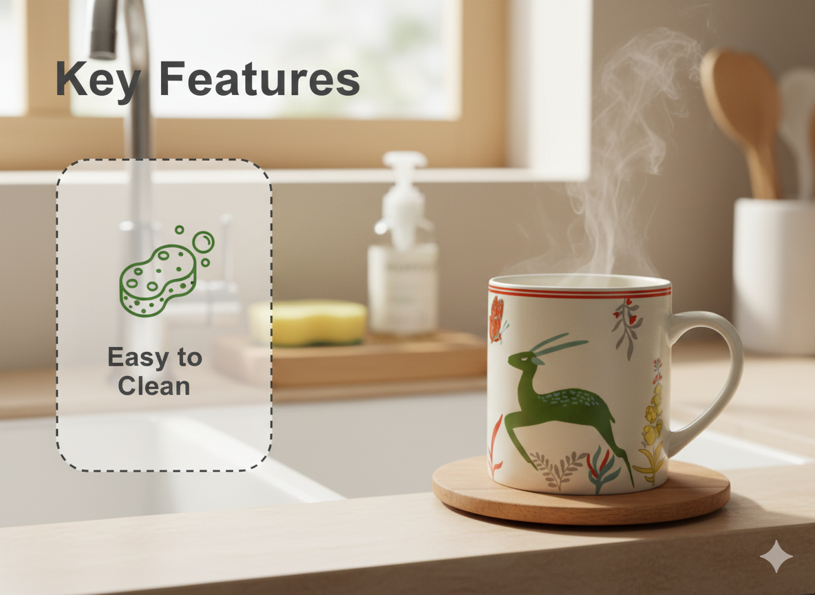 Coffee / Tea Mug (Green Deer Printed)