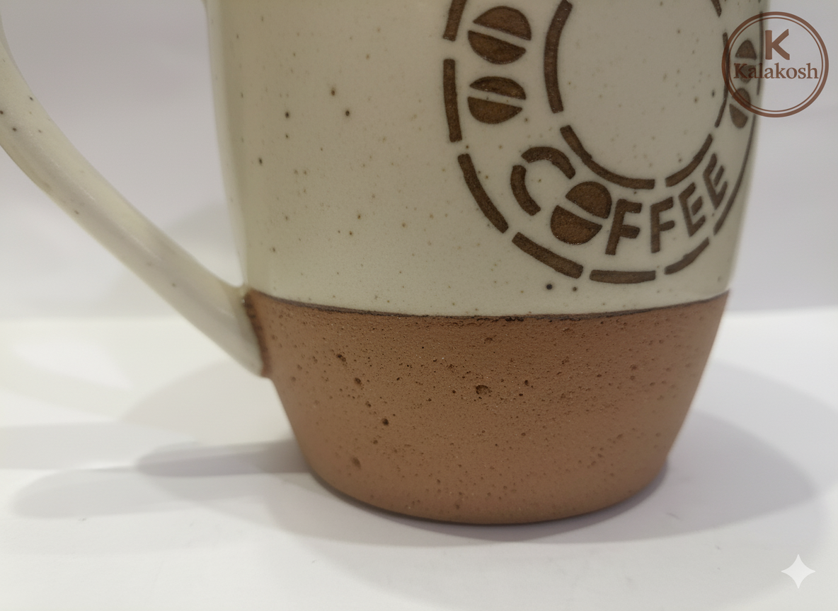 Handcrafted Rustic Ceramic Clay Coffee Mugs | Premium Stoneware for Home & Office Use | Eco-Friendly Artisan Tea Cup | Speckled Finish | Ideal Gift