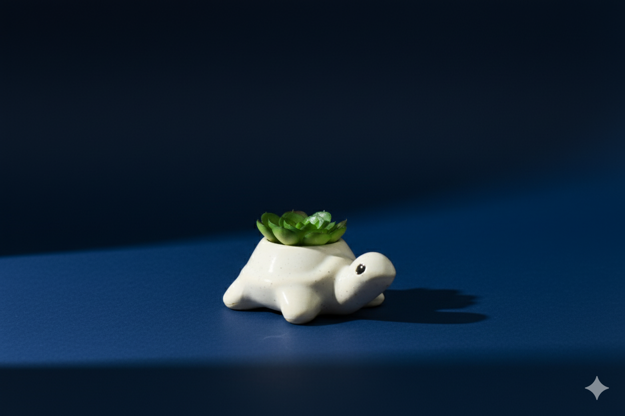 Tortoise Shape Planter (White)