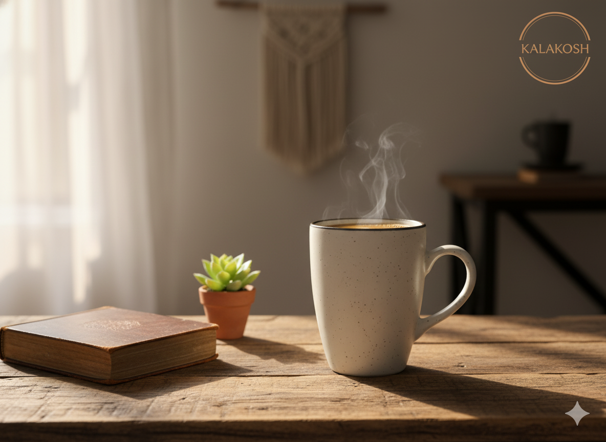 Handcrafted Rustic Ceramic Mugs Set of 2 | Eco-Friendly Clay Mugs for Coffee Tea Milk | Home & Office Use | Premium Gifting