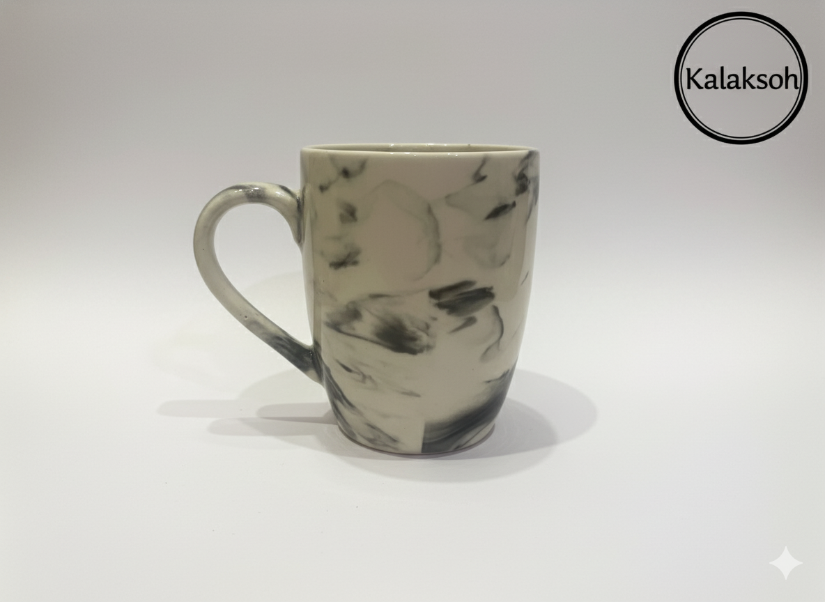 Handcrafted Ceramic Coffee Mug Clay Mugs for Home & Office Use | Eco-Friendly Artistic Tea Cup | Rustic Marbled Design
