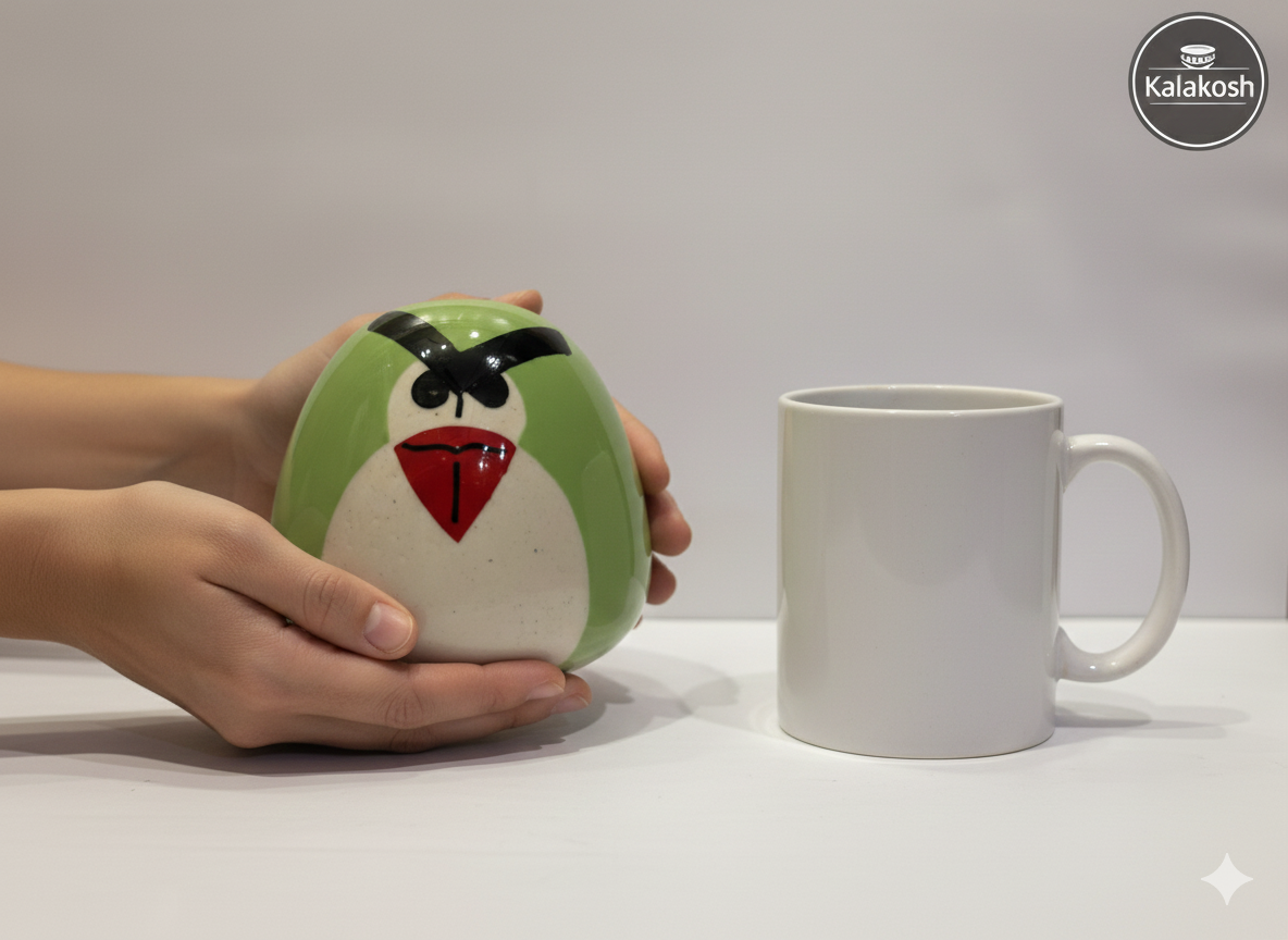 Premium Ceramic Owl Money Bank for Kids & Adults - Cute Bird Figurine Piggy Bank for Savings, Home Decor, Office Desk & Gifting - Vibrant Green Hand-Finished Glossy Coin Box Home Decor Piece