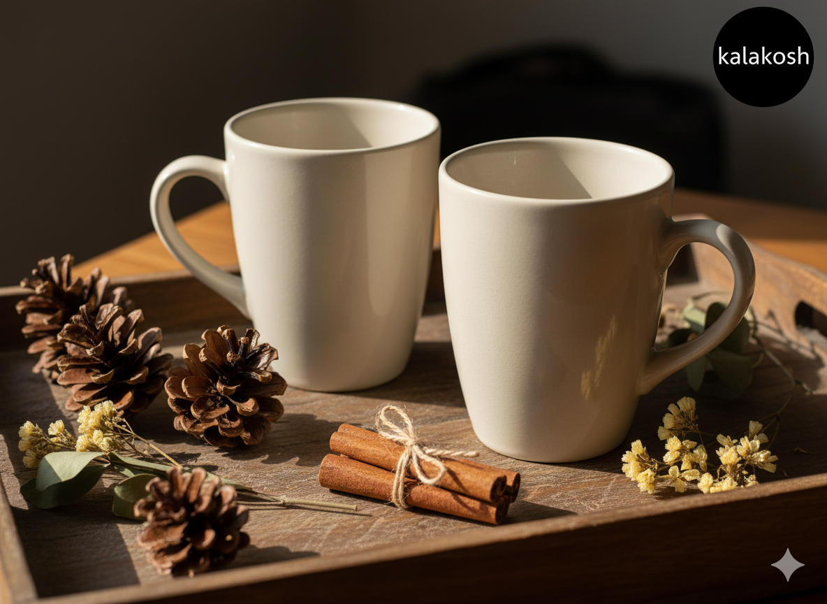Handcrafted Rustic Ceramic Mug for Coffee & Tea | Artisan Eco-Friendly Clay Mugs | Premium Home & Office Use | Unique Gifting