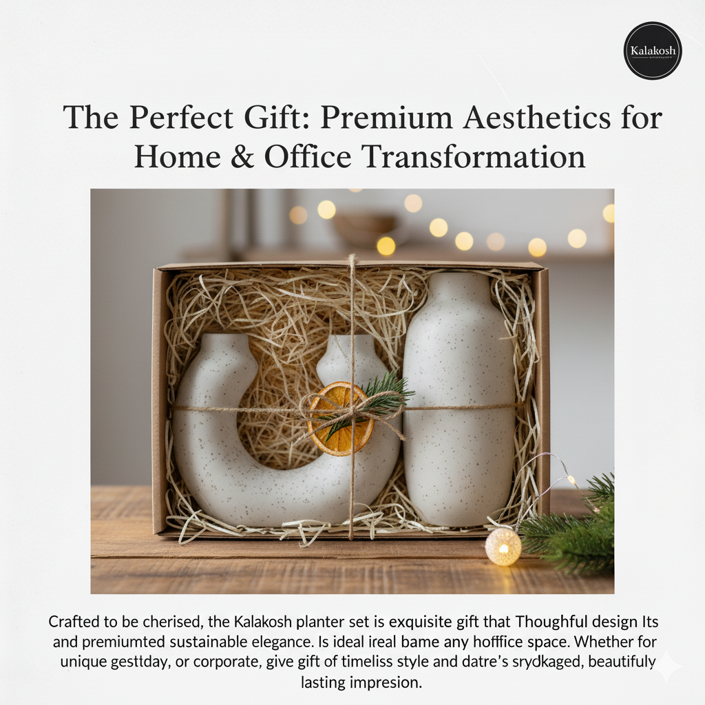 Handcrafted Rustic Ceramic Clay Planters for Home Decor & Office Decor | Eco-Friendly Indoor Flower Pot & Desk Vase Gift