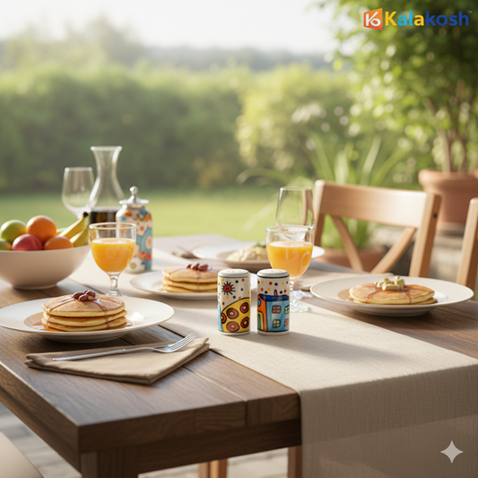 Salt and Pepper Container Set (Hut Printed)