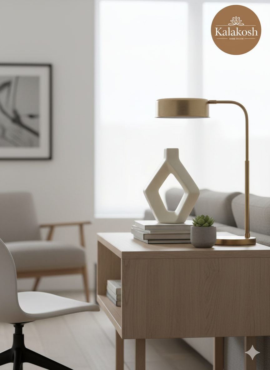 Modern Geometric Home Decor Vase for Living Room & Office Use | Premium Ceramic Decorative Showpiece for Home Use, Tables & Gifting