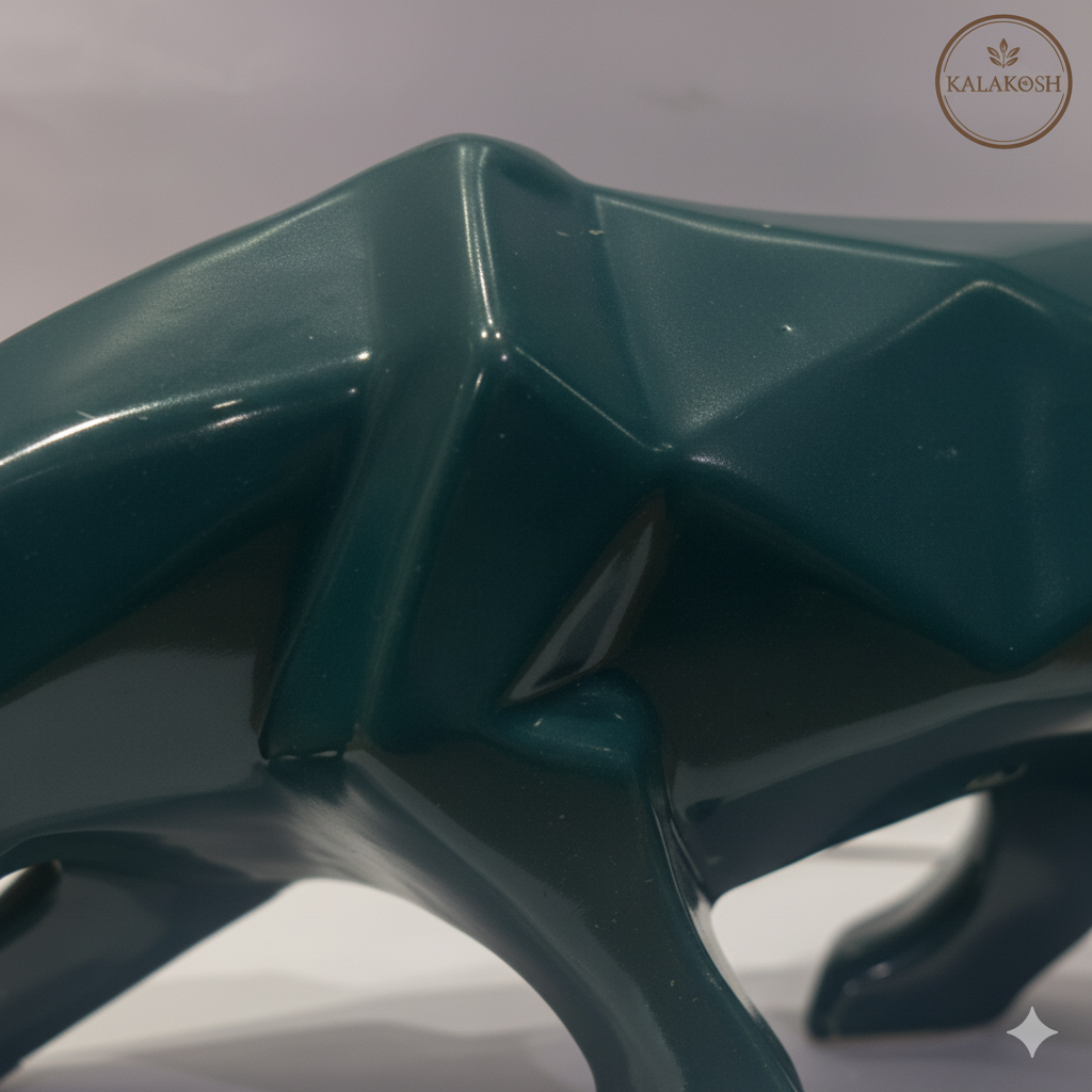 Handcrafted Rustic Ceramic Show Piece | Eco-Friendly Ceramic Jaguar Show Piece for Home Décor, Office Décor