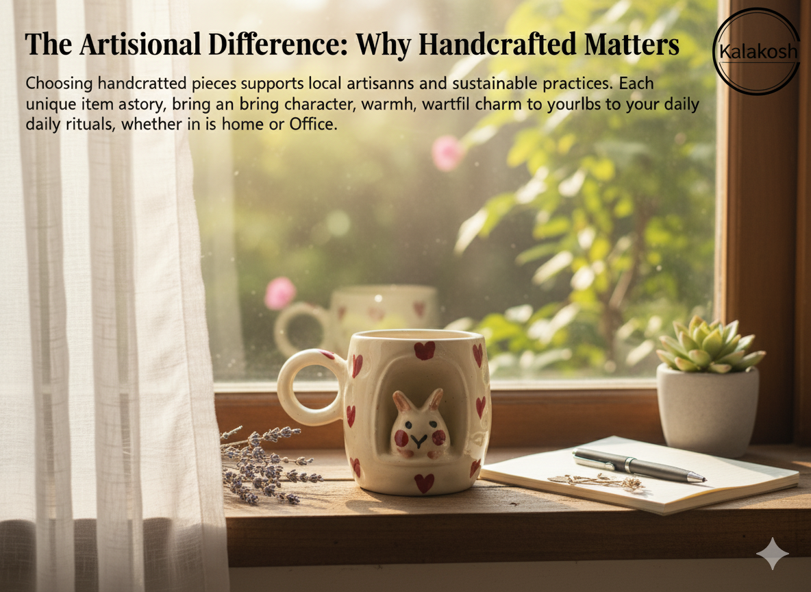 Handcrafted Ceramic Mugs for Home & Office Use | Eco-Friendly Clay Coffee & Tea Mug | Rustic Bunny Heart Design | Artisanal Gift for Loved Ones