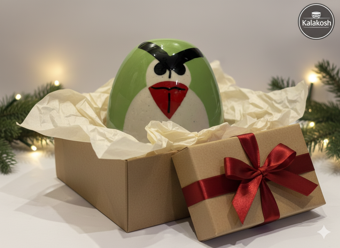 Premium Ceramic Owl Money Bank for Kids & Adults - Cute Bird Figurine Piggy Bank for Savings, Home Decor, Office Desk & Gifting - Vibrant Green Hand-Finished Glossy Coin Box Home Decor Piece