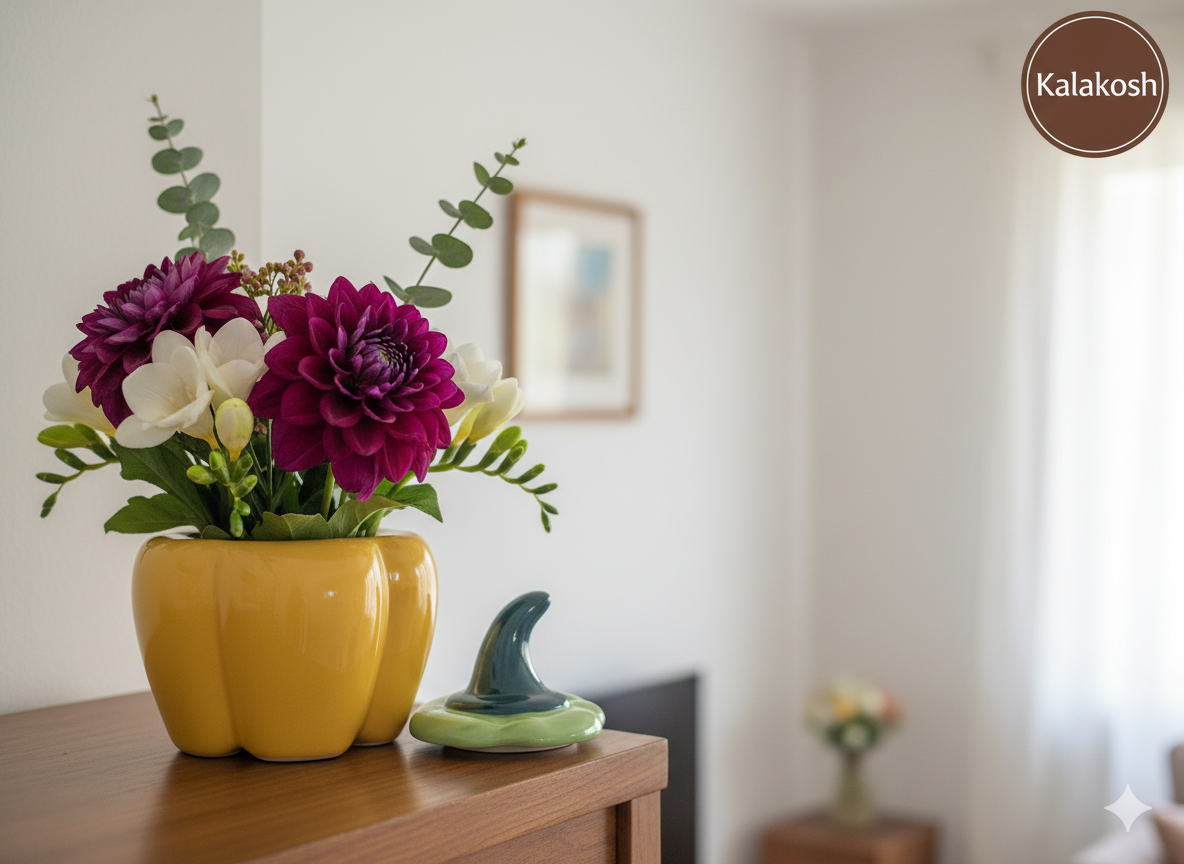 Premium Ceramic Pickle Jar Container Set of 3 | Bell Pepper Design | Home Décor Vase for Kitchen & Dining | Office Use Storage | Multipurpose Home Use Set