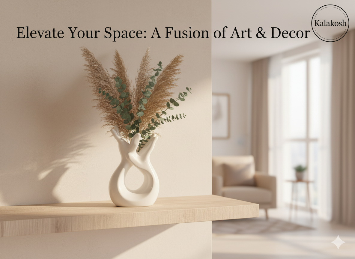 Modern Hand Sculpture Home Decor Vase | Glossy White Ceramic for Flowers, Office Use, Home Use, Table Centerpiece | Unique Artistic Gift