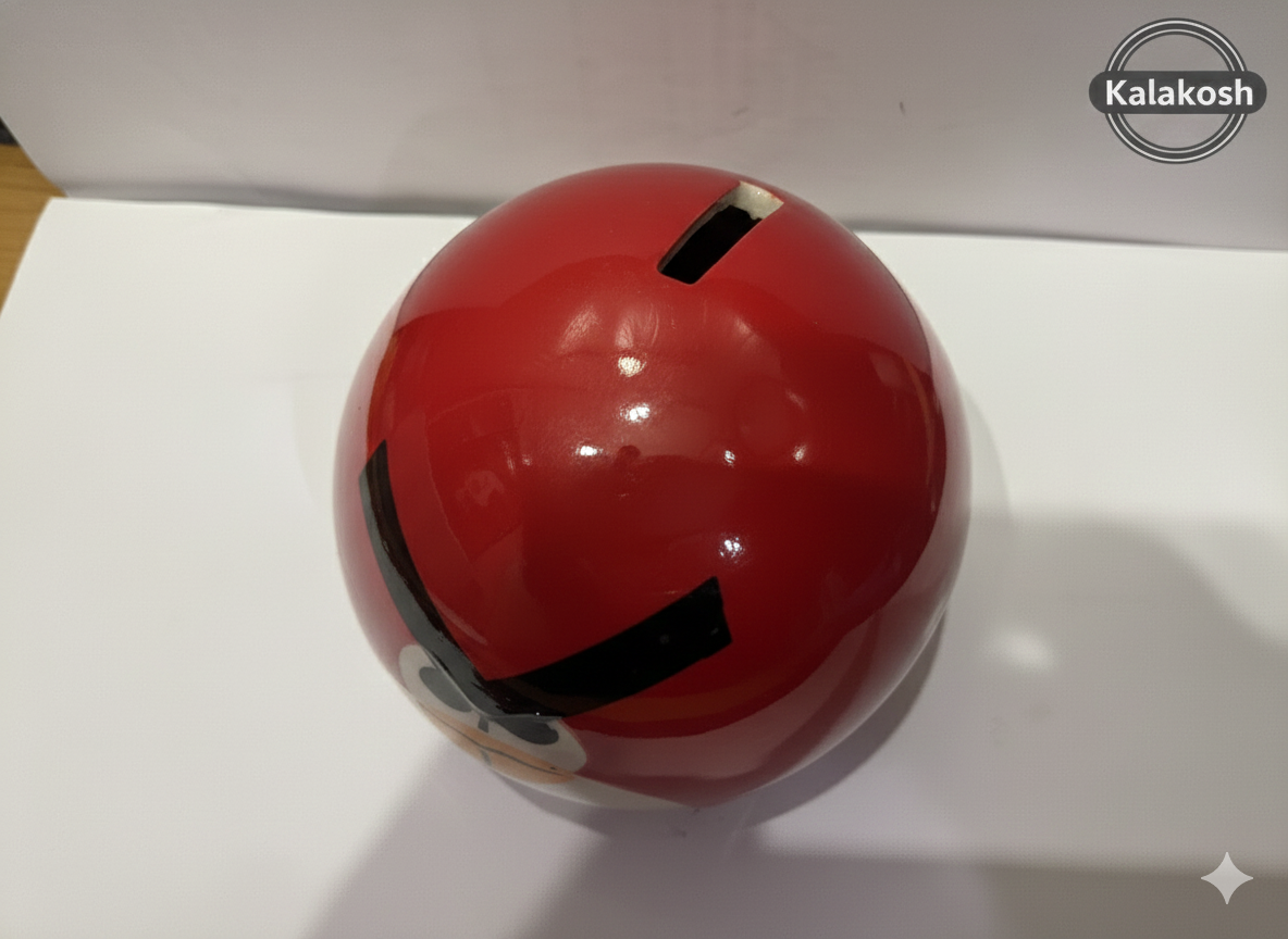 Premium Red Bird Ceramic Money Bank for Kids and Adults - Cute Animal Piggy Bank for Home Decor, Office Desk, and Gifting - Stylish Coin Saving Box for Bedroom & Living Room Decor (Red)