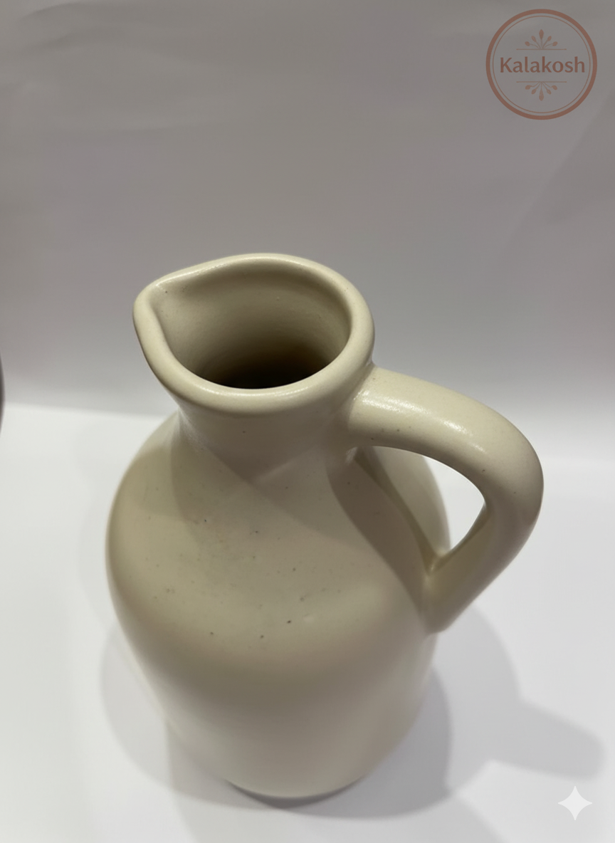 Premium Ceramic One Handle Bottle Planter | Home Décor Vase for Plants & Flowers | Stylish Home Office Use Pottery Jug