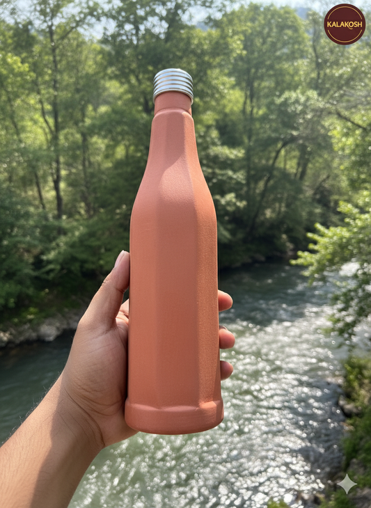 Handmade Terracotta Clay Water Bottle (900 ml) | Natural Earthenware Matka for Drinking Water | Chemical-Free, Self-Cooling, Alkaline & Non-Toxic Earthen Bottle