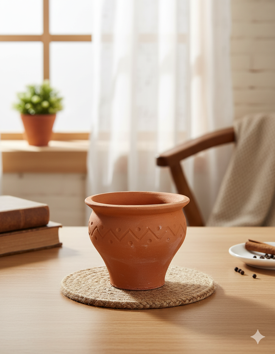 Disposable Terracotta Kulhad Cups - 120 ml - Set of 6 (L3 Kuliya)  | 100% Biodegradable Clay Glasses for Chai, Coffee, Lassi | Eco-Friendly & Natural Earthenware Tea Cups