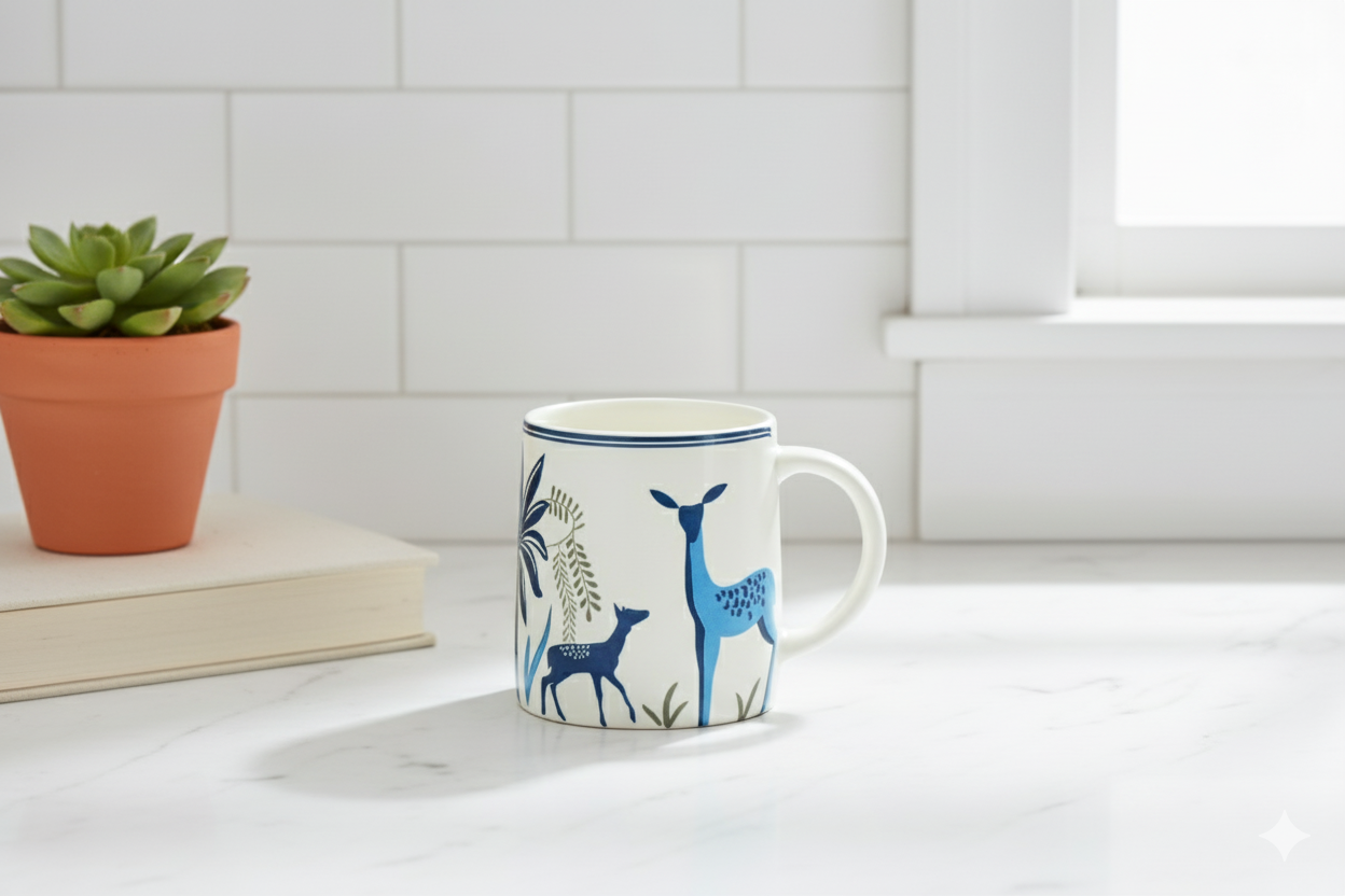 Coffee / Tea Mug (Blue Deer Printed)