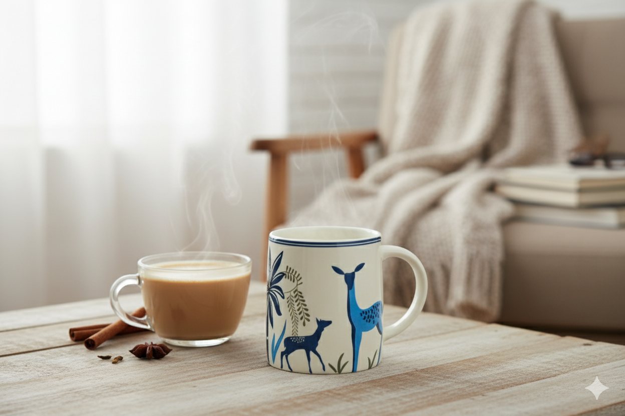 Coffee / Tea Mug (Blue Deer Printed)