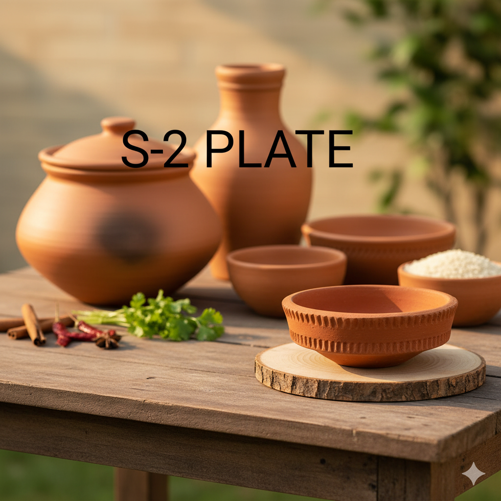 Disposable Terracotta Plates / Katoris S2 Plate - (Set of 6) | 100% Biodegradable Clay Serving Bowls for Snacks, Desserts, Chaat, Raita | Eco-Friendly Earthenware Dinnerware