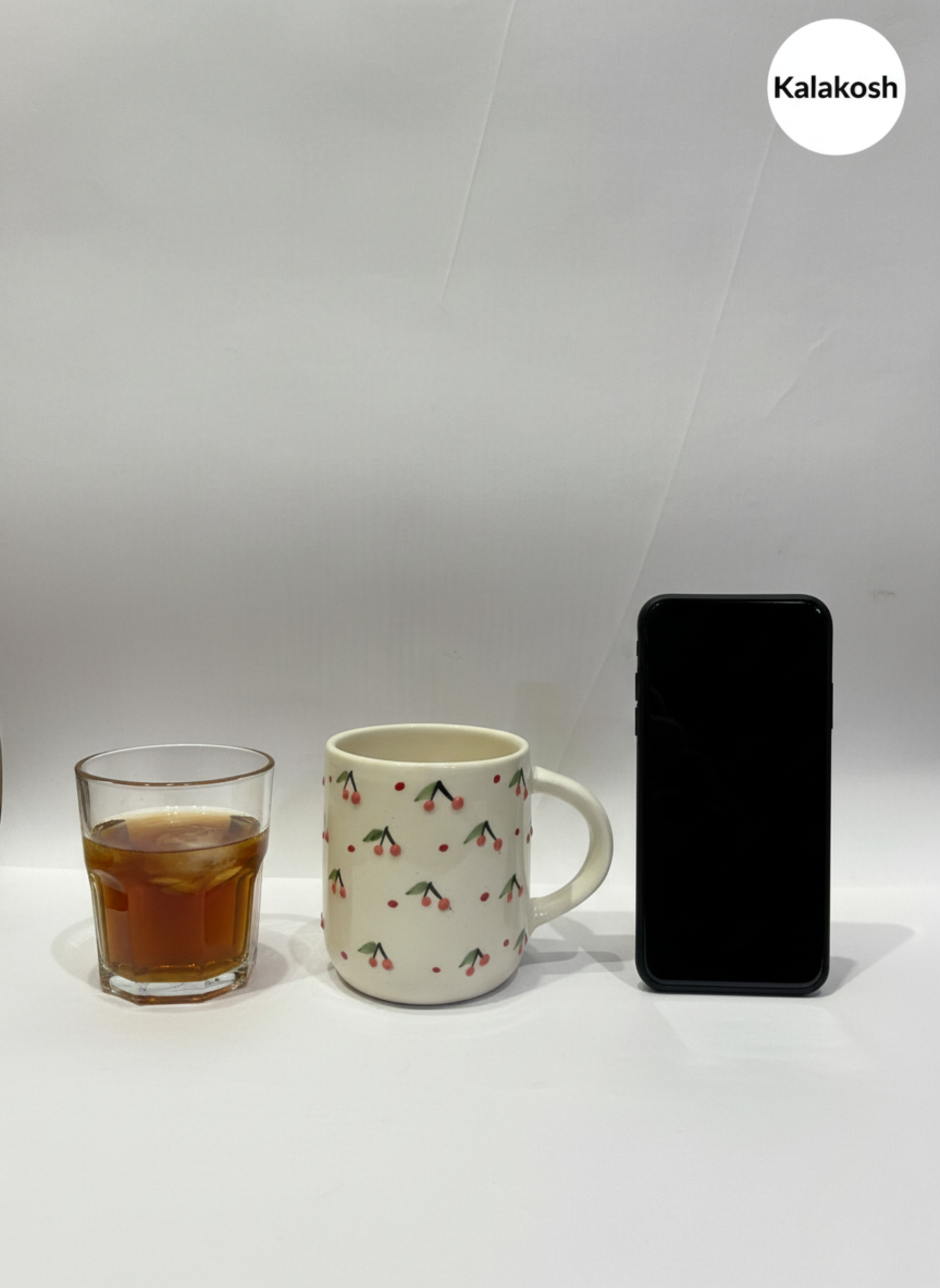 Handmade Cherry Pattern Ceramic Coffee Mug | Home Decor Vase | Premium Tea Cup for Office & Home Use | Unique Gifting